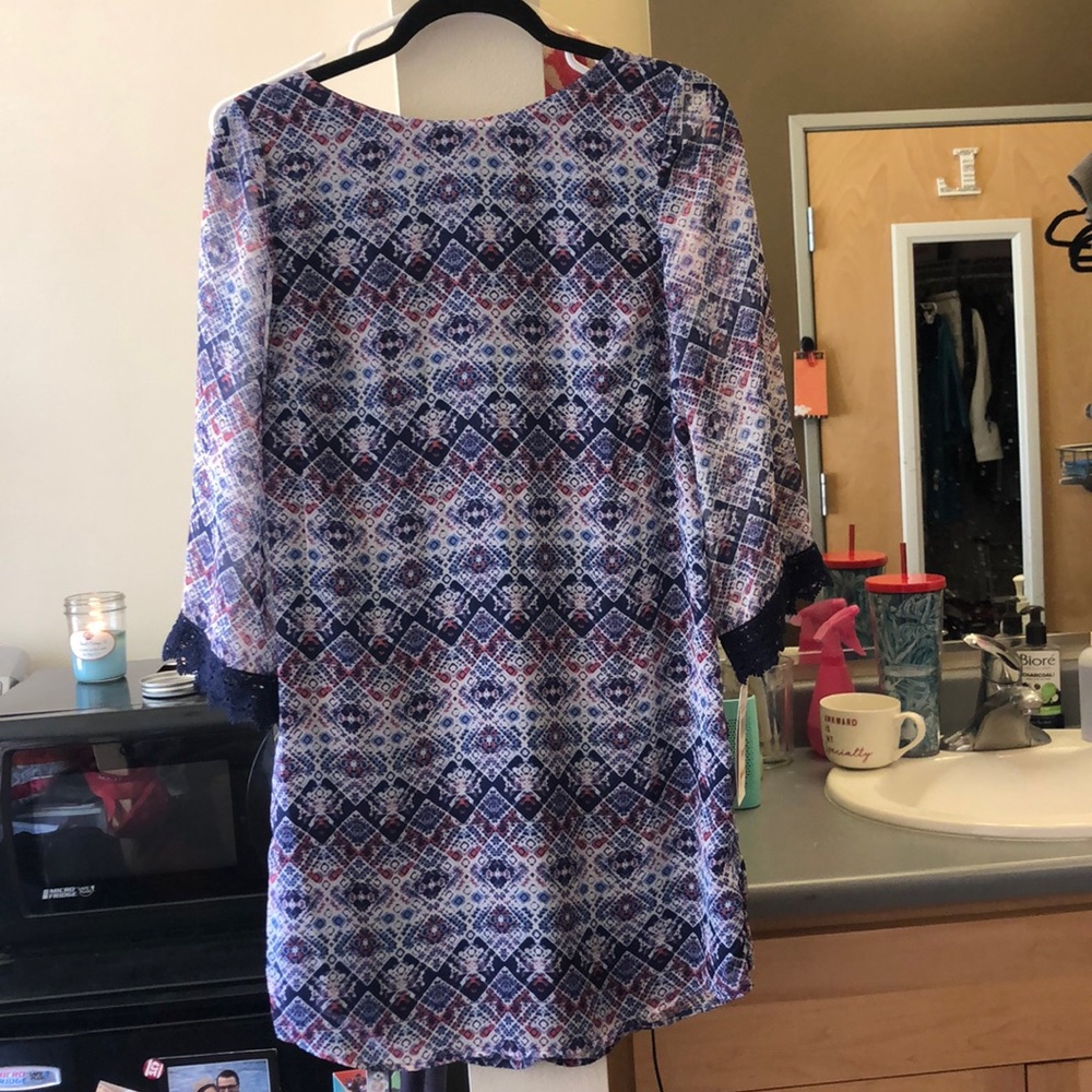 Pink and Blue Shift Dress